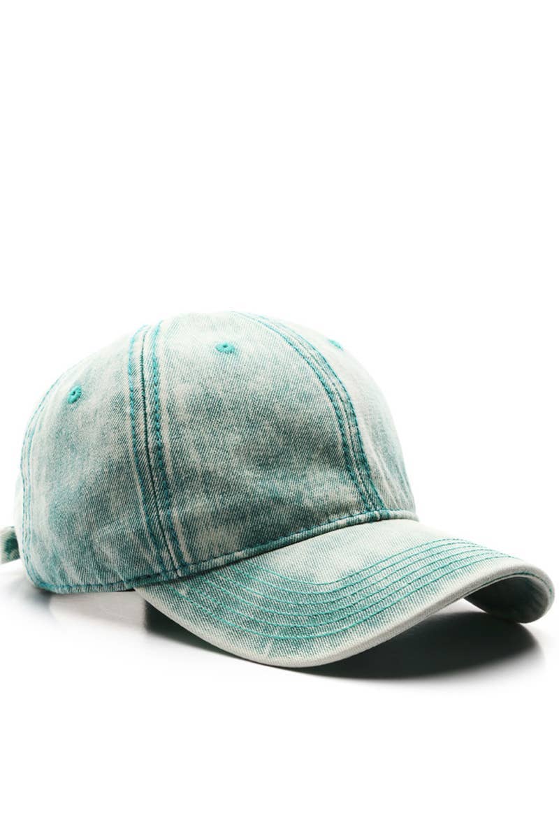Lovenne - Washed Denim Solid Baseball Cap Street Style_Cwah0527