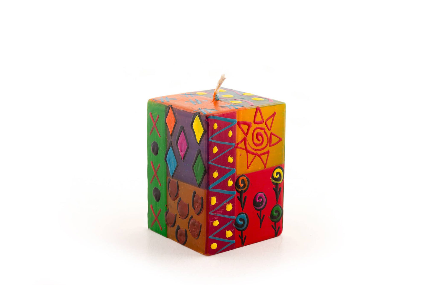 Thumbprint Artifacts - Multi Color Ethnic Candle