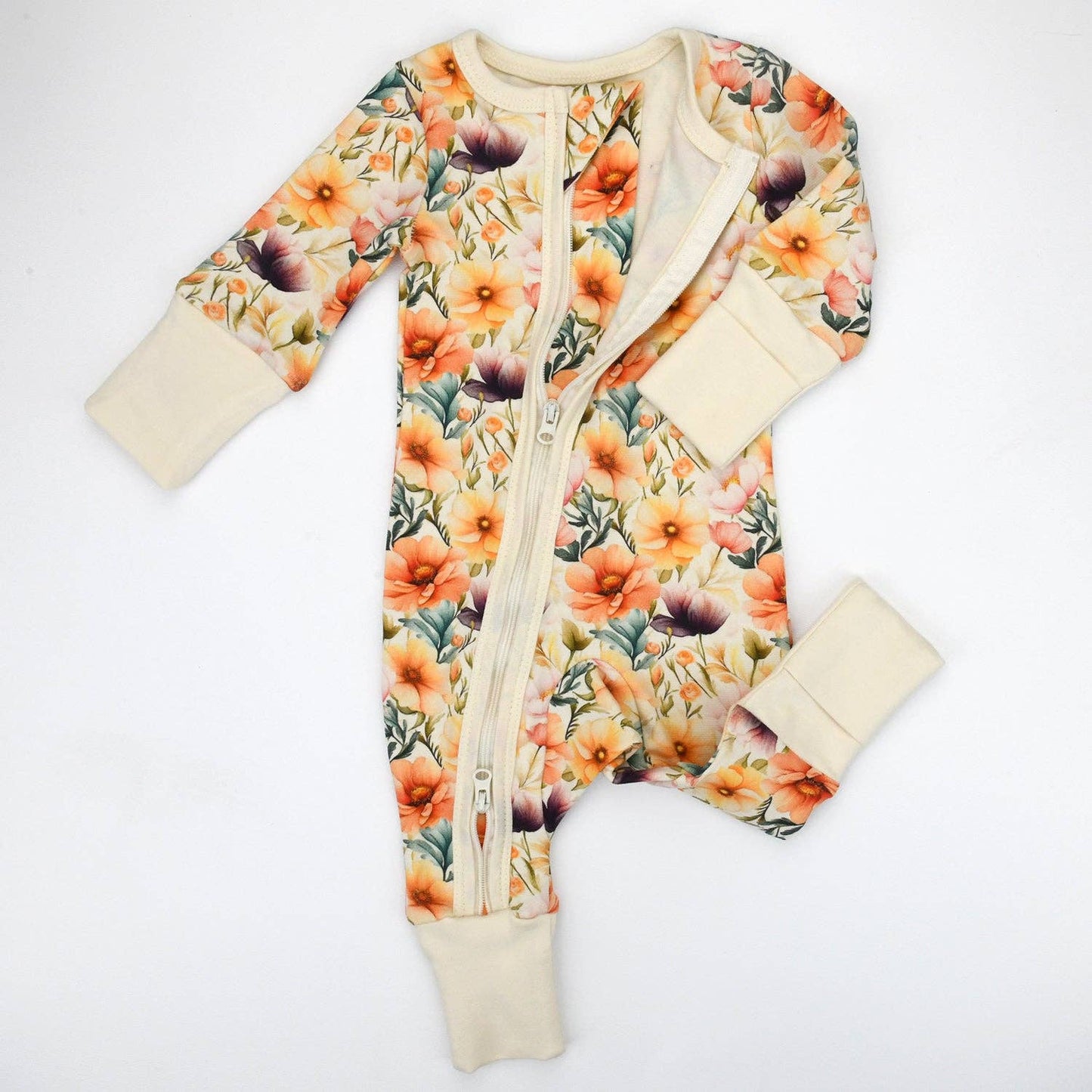 Earthy - Organic Cotton Baby Pajamas 2-Way Zip Front Zipper Sleeper, Lilly