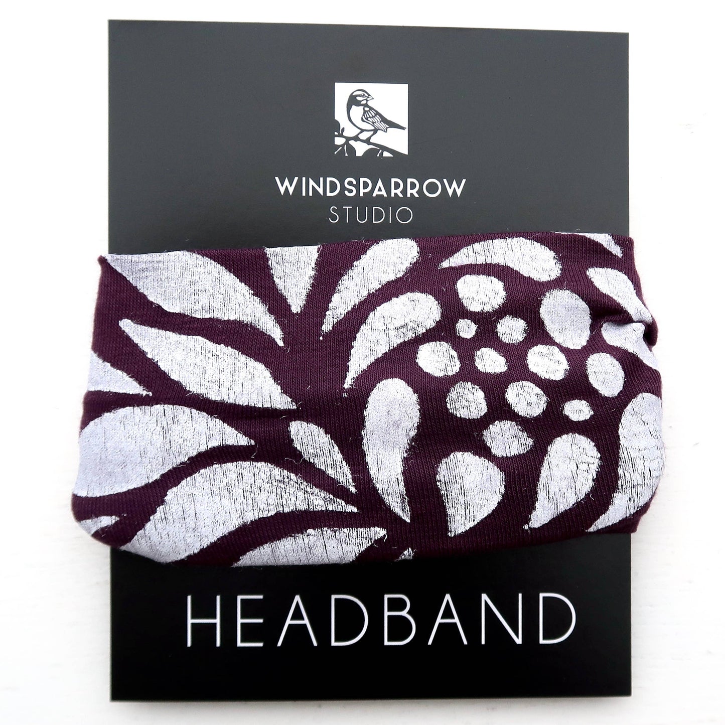 Windsparrow Studio - Headband - Chrysanthemum (white ink)
