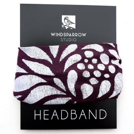 Windsparrow Studio - Headband - Chrysanthemum (white ink)