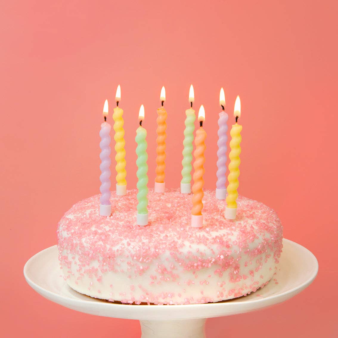Talking Tables USA - Home, Birthday, Games & Seasonal Decor - Pastels Twirl Birthday Candles - 8 Pack | Cake Candles |
