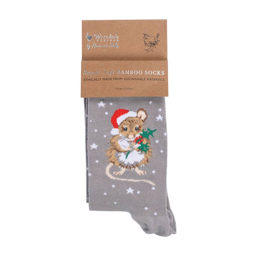 Wrendale Designs - Mouse Christmas Sock - Christmouse - GREY