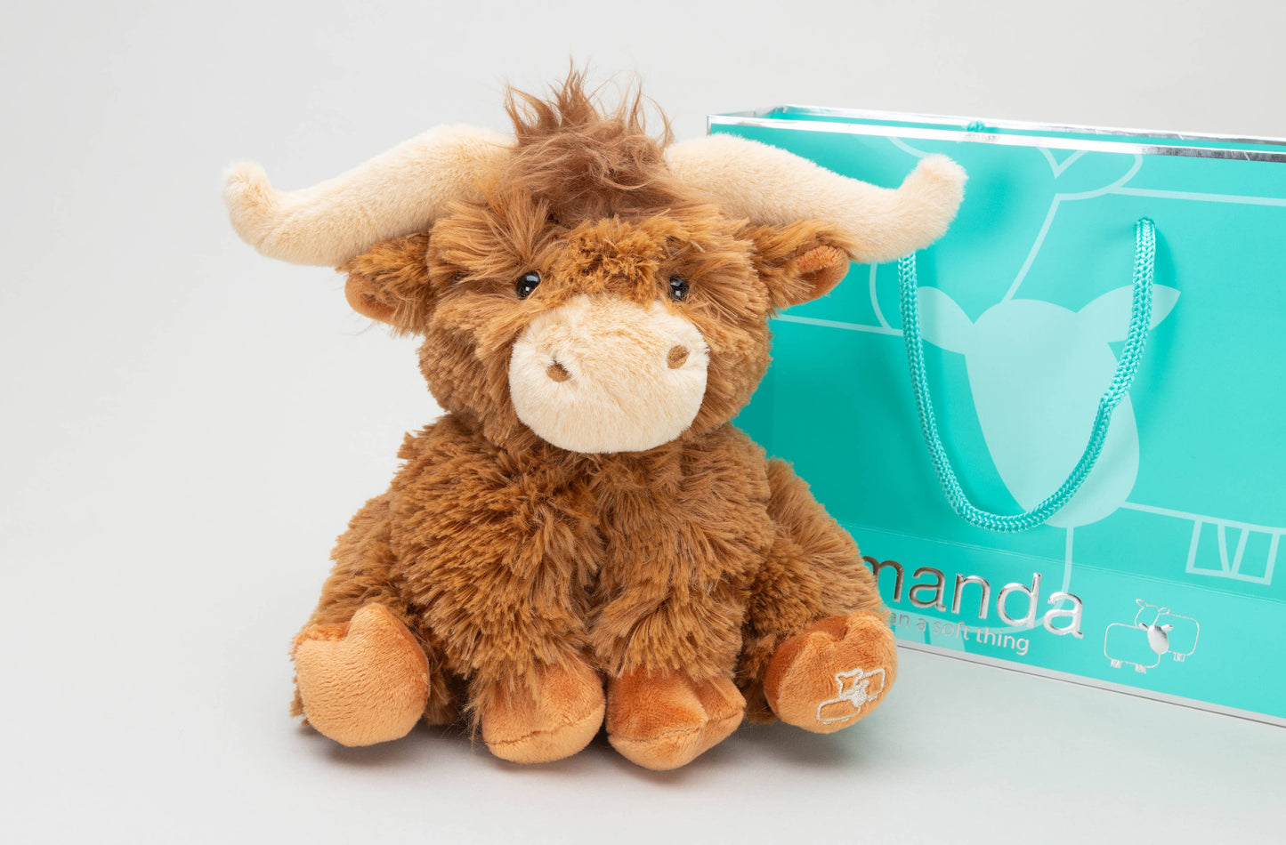 Jomanda Soft Toys & Accessories - Horny Highland Cow Plush Brown Small Soft Toy - 18cm