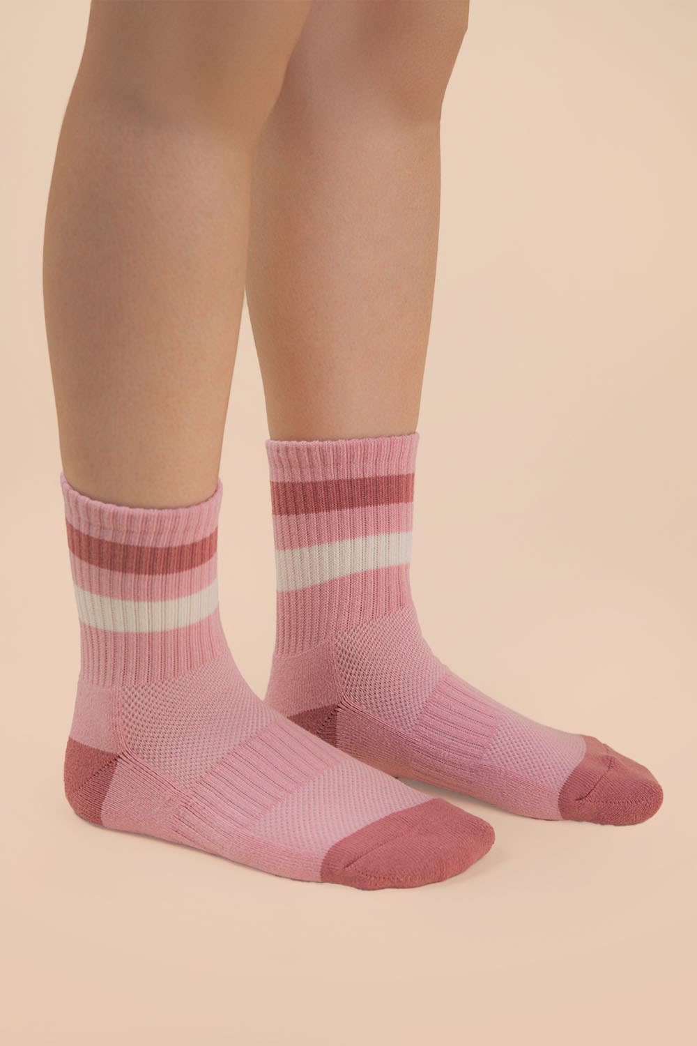 VERY J - SC10025C - Color Block Stripe Crew Socks