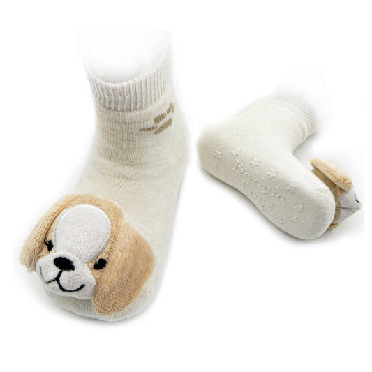 Liventi - Beige Puppy Boogie Toes Rattle Socks