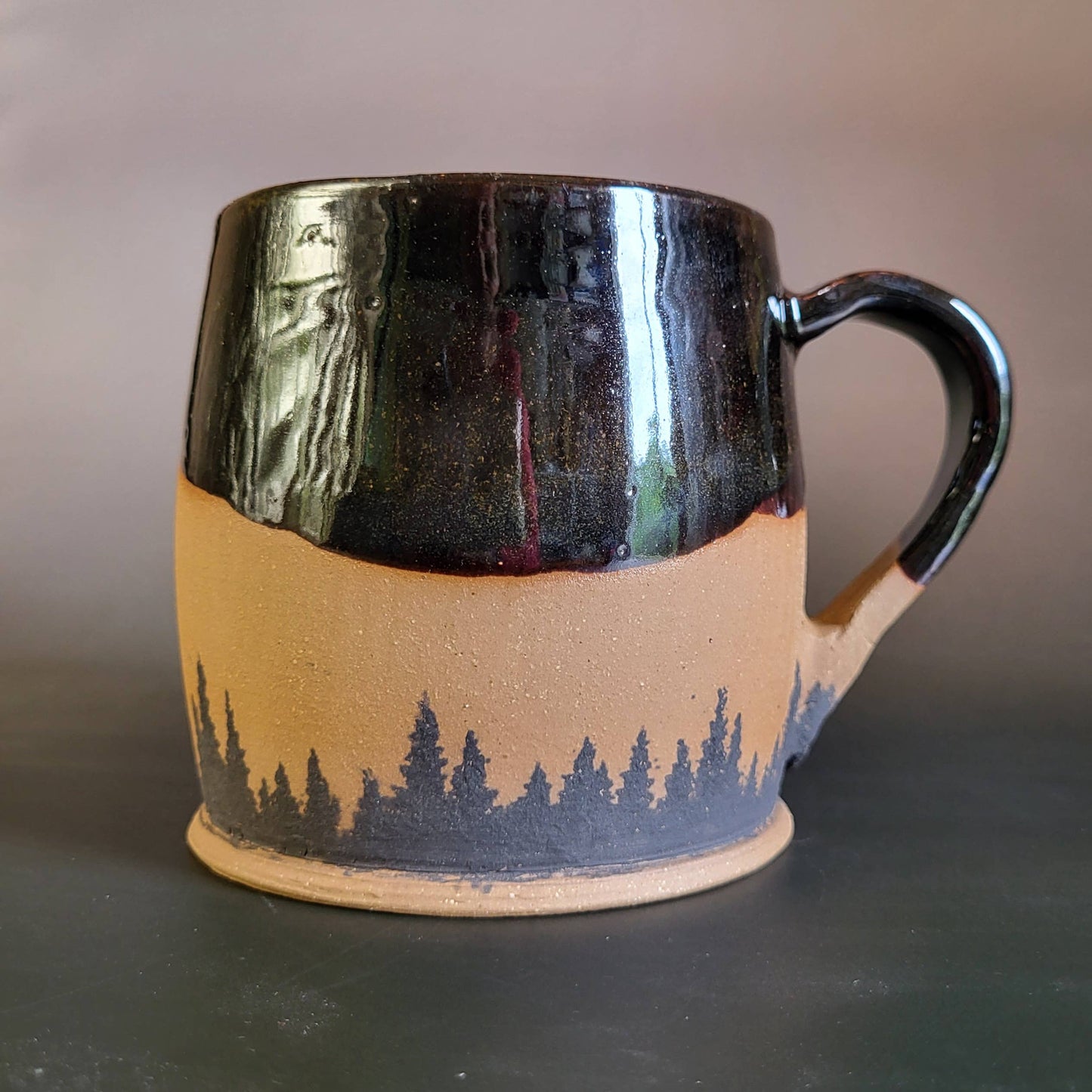 Divine Vessels Pottery - Grizzly Bear Mug with Brown Glaze