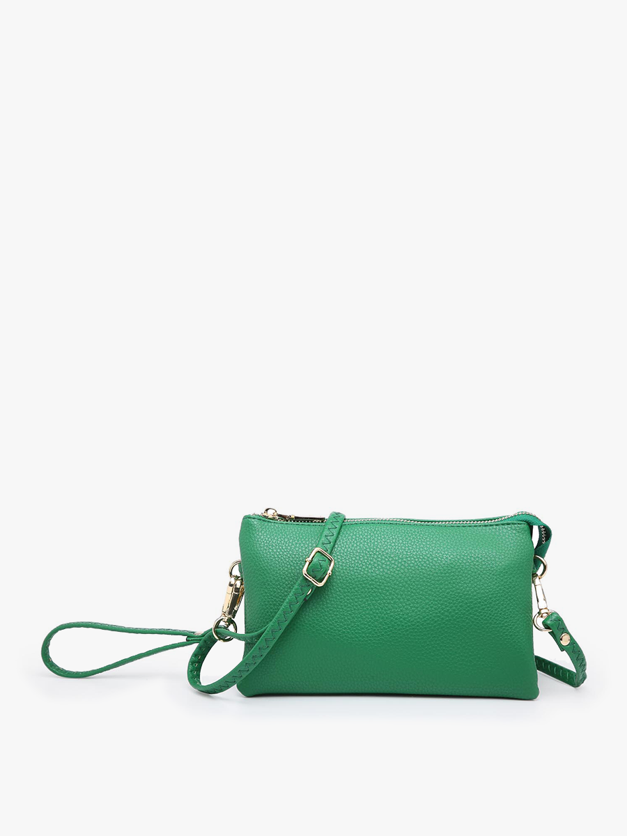 Jen & Co. - M013 Riley Monogrammable 3 Compartment Crossbody/Wristlet