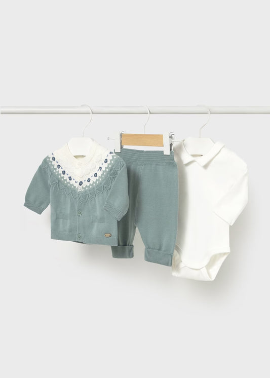 Blue and White 3 Piece Sweater Set