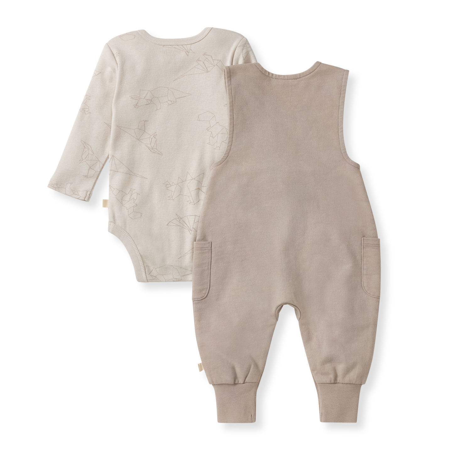 Burt's Bees Baby - Origami Dinos Baby Boy Bodysuit & Jumpsuit Set