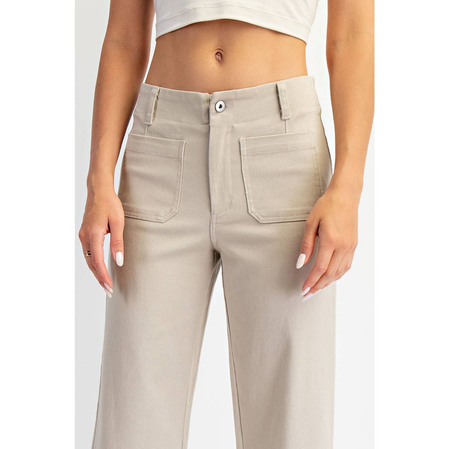 Rae Mode - HEAVY COTTON TWILL CROPPED WIDE PANTS