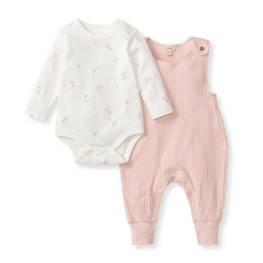 Burt's Bees Baby - Floral Bodysuit & Jumpsuit Baby Girl Set
