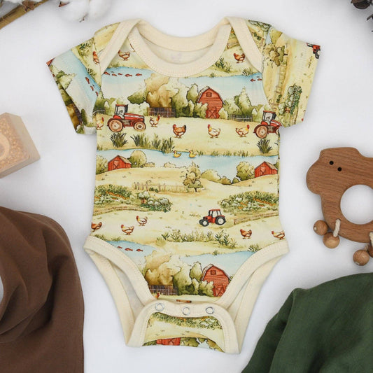 Earthy - Organic Cotton Short Sleeve Baby Bodysuit, Ranger