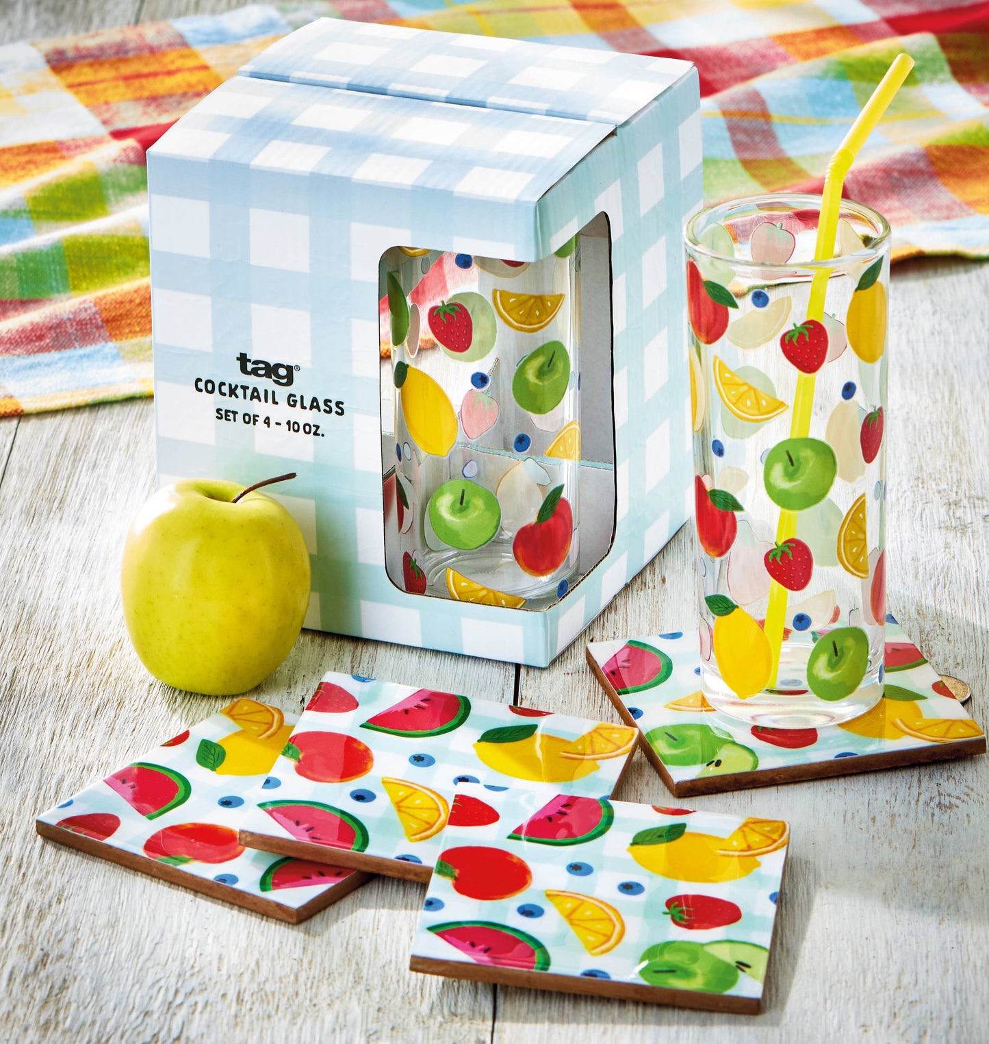 tag - Fresh Pick Drinks Glass Set of 4 Multi Summer