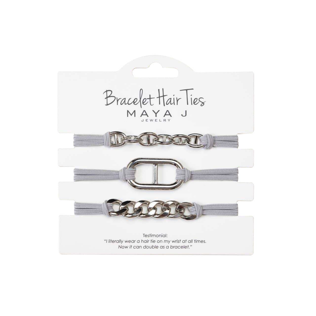 Maya J - 2-in-1 Bracelet Hair Tie Set - Classic - 3 Pc Set