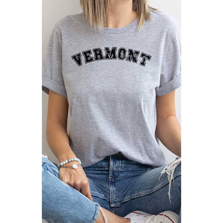 Select Apparel - Vermont State Distressed Varsity Graphic Tee