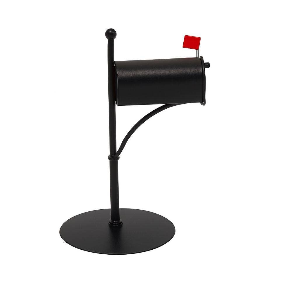 Factory Direct Craft - 4-3/4" H   Miniature Metal Mailbox on Post - Select Color