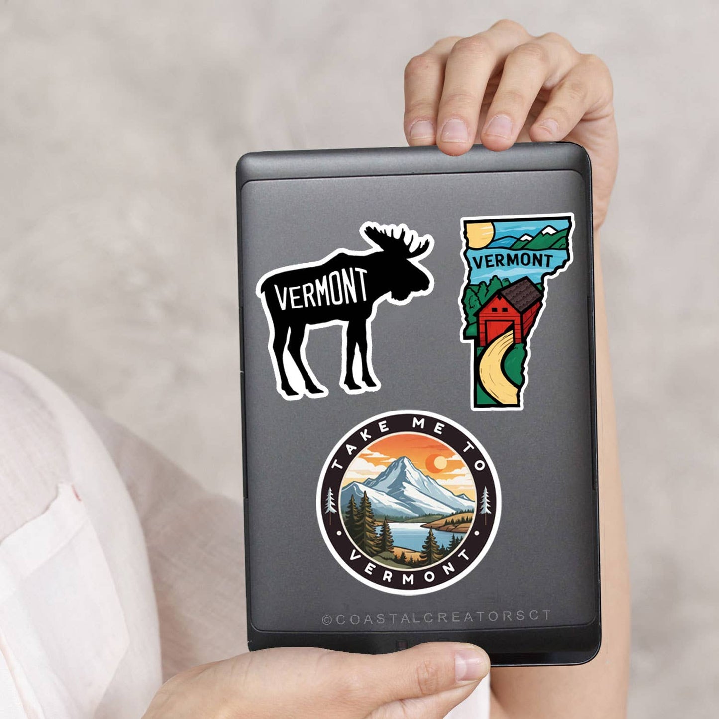 Coastal Creators of Connecticut - Take me to Vermont Laptop Water Bottle Sticker (Waterproof)