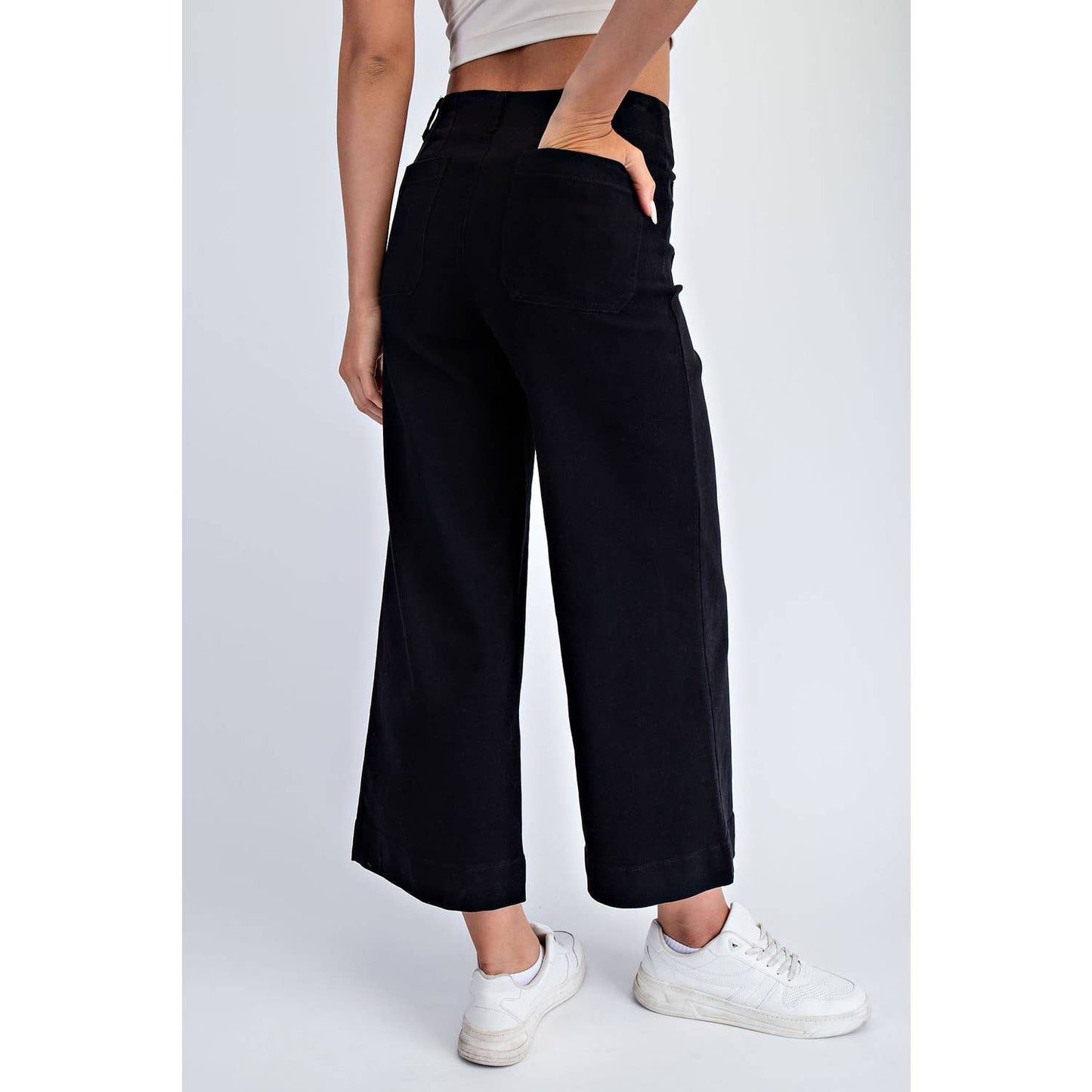 Rae Mode - HEAVY COTTON TWILL CROPPED WIDE PANTS