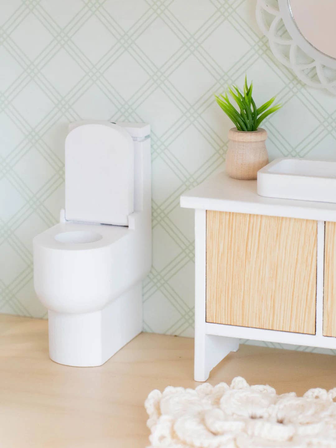 Macy Mae Dollhouse Designs - Dollhouse Toilet | White