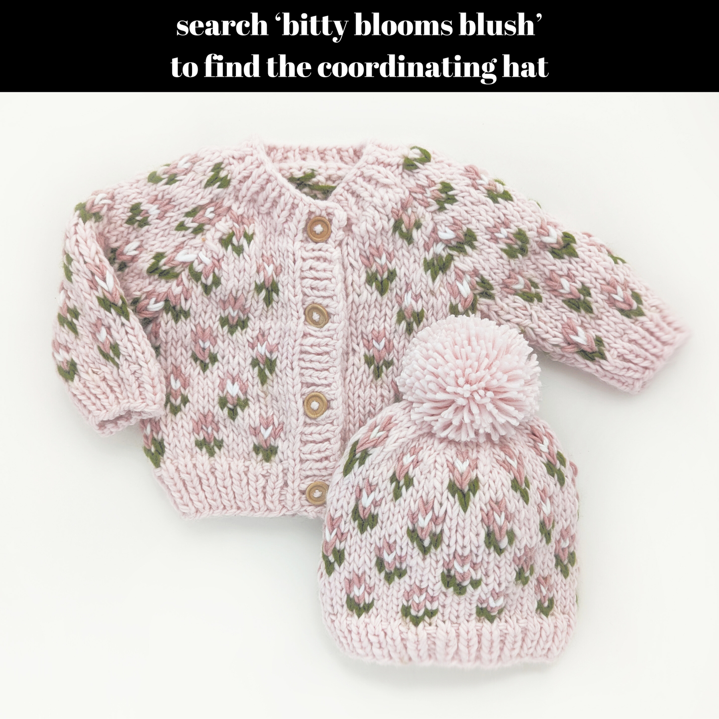 Huggalugs - Bitty Blooms Blush Cardigan Sweater for Baby & Toddler