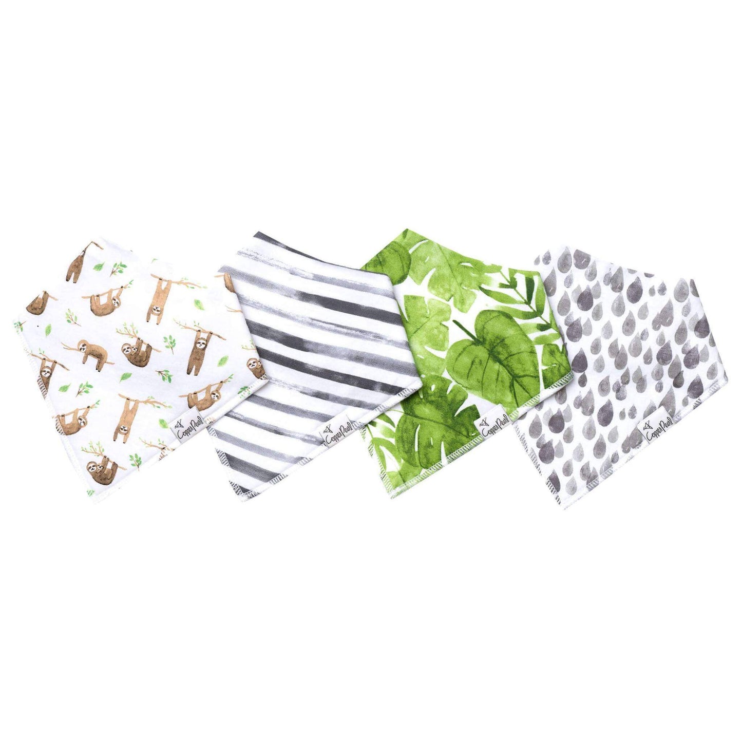 Copper Pearl - 4 Pack Baby Bandana Bibs - Noah