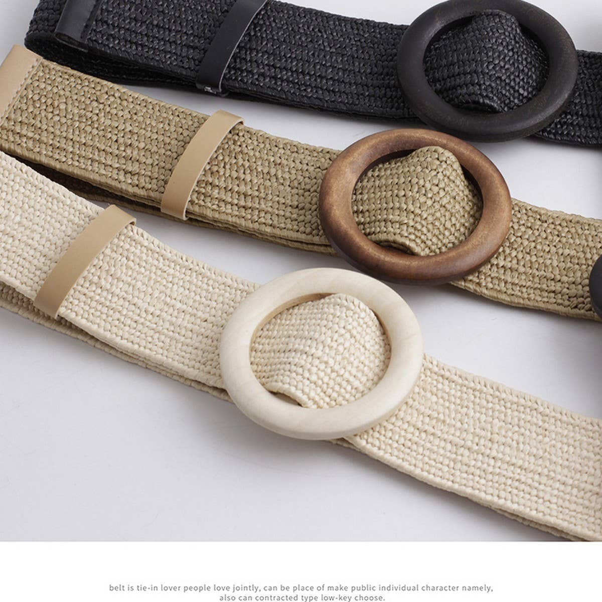 NINEXIS - CWABE0379_ROUND BUCKLE FASHION STRETCH BELT