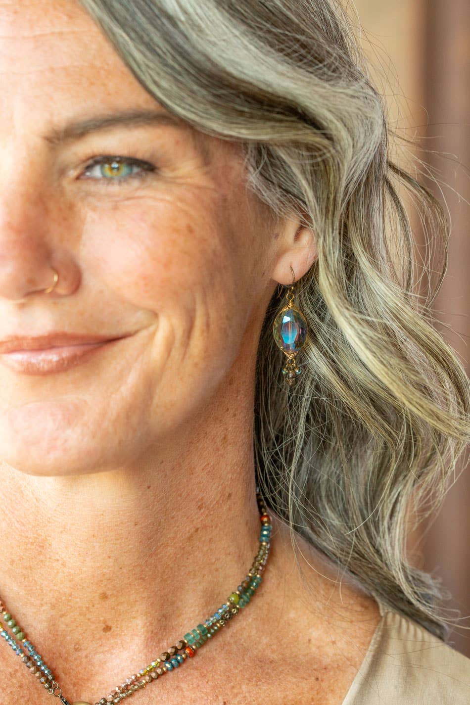 Anne Vaughan Designs Jewelry - Crisp Autumn Crystal Herringbone Earrings