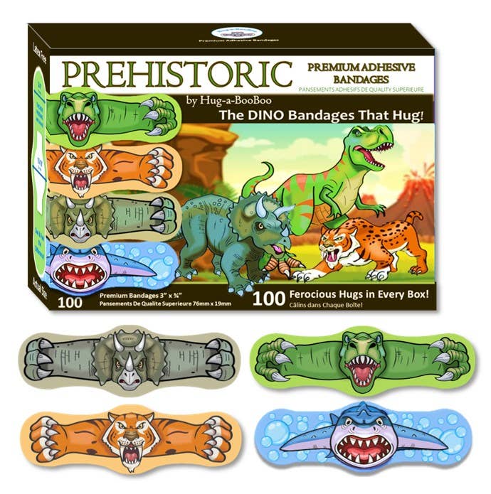 Hug-a-BooBoo - Hug-a-BooBoo PREHISTORIC "Hugging" Bandages 100ct Box