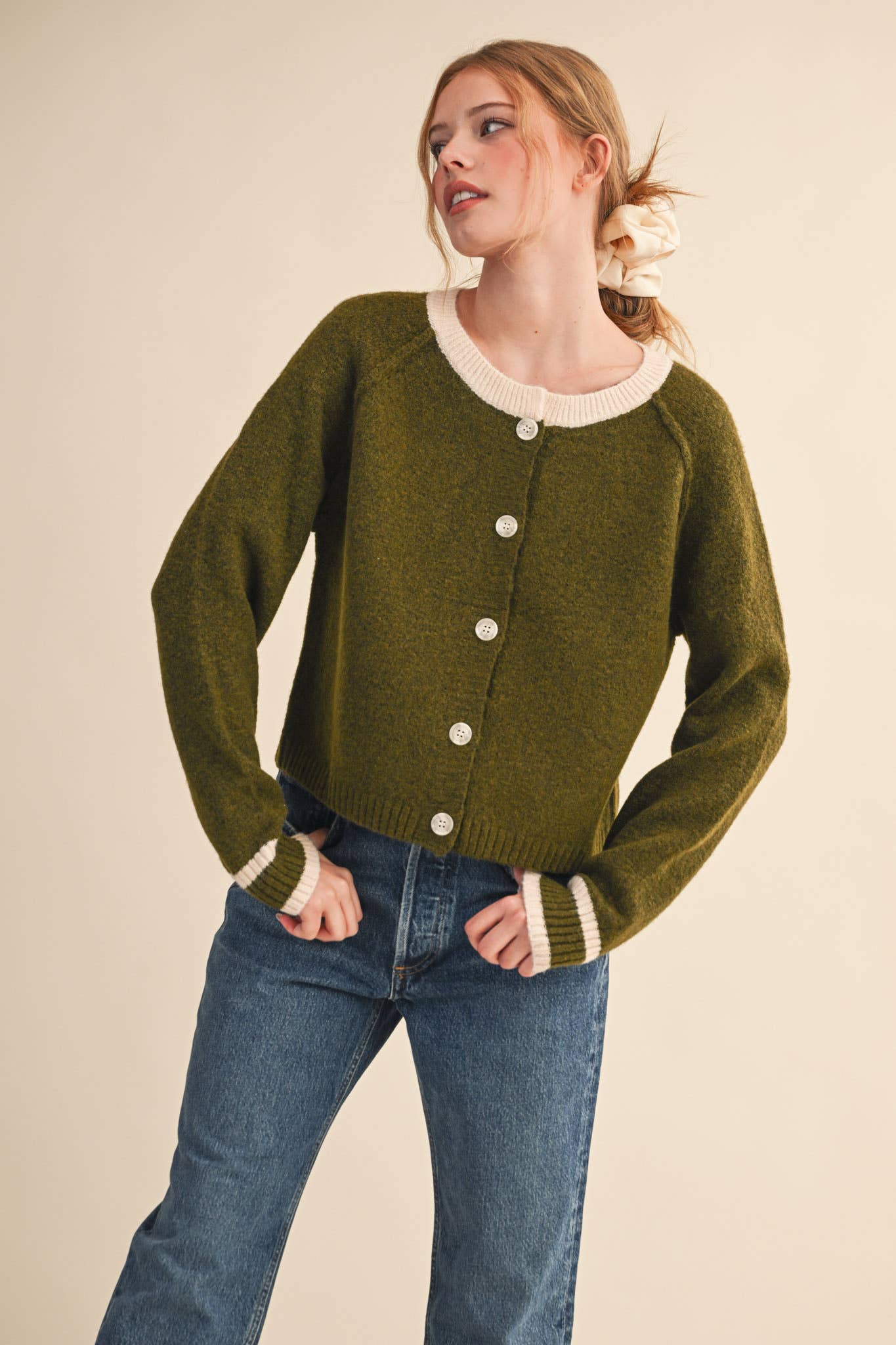&MERCI - TWO TONE SWEATER CARDIGAN MSW11246
