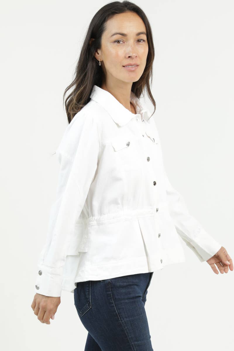 Nostalgia - E2U94-ASIS DENIM RUFFLE PEPLUM JACKET