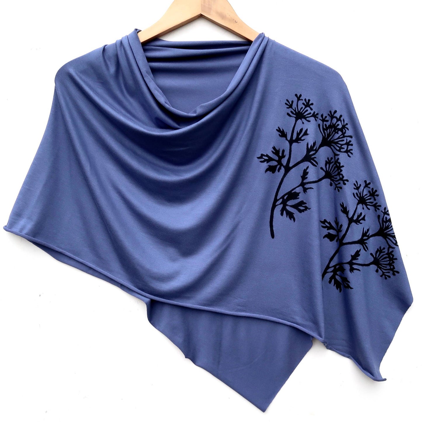 Windsparrow Studio - Lightweight Poncho - Parsley (black ink)