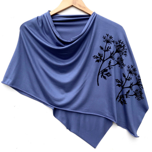 Windsparrow Studio - Lightweight Poncho - Parsley (black ink)