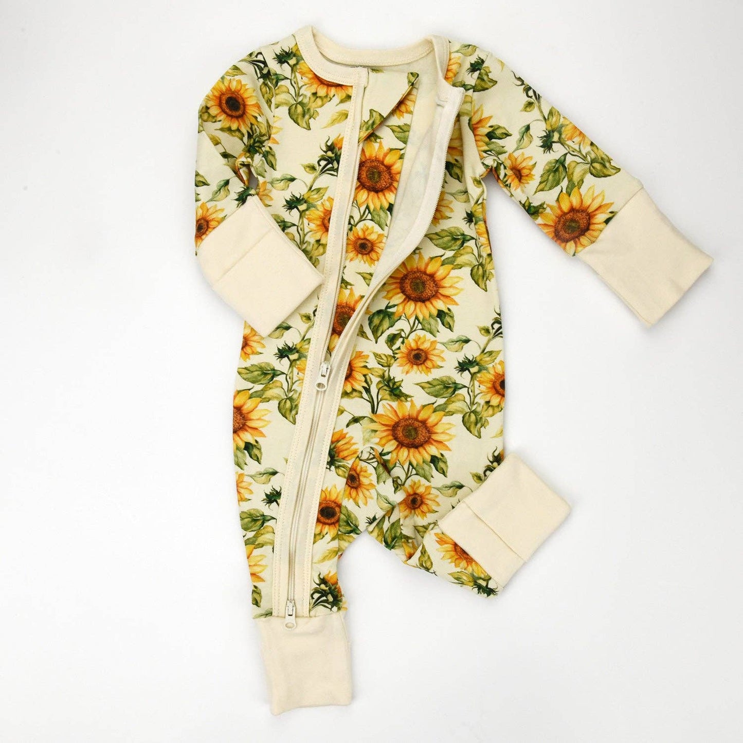 Earthy - Organic Cotton Baby Pajamas 2-Way Zip Front Zipper Sleeper, Buttercup