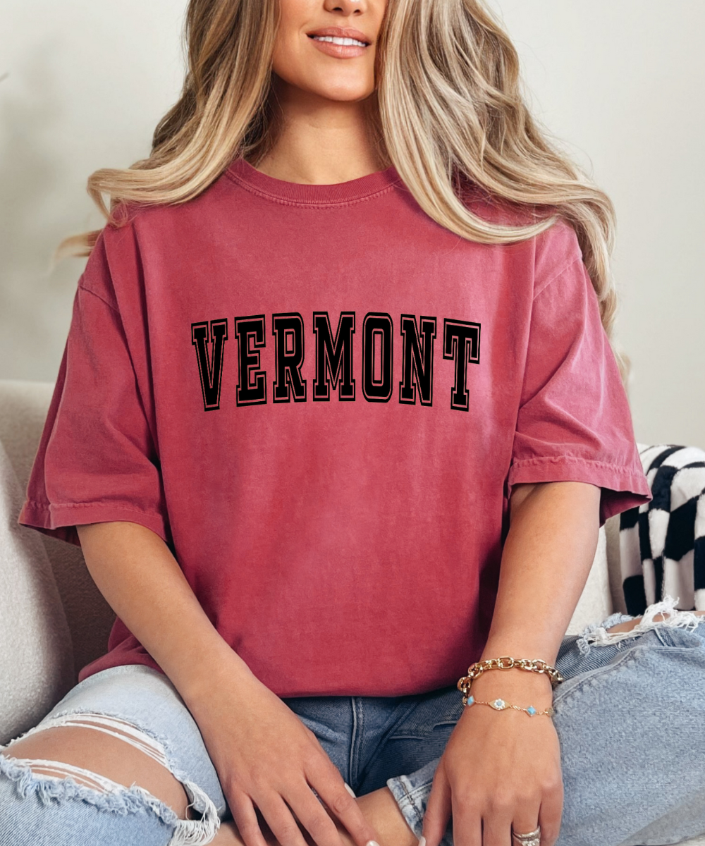 Basic And Peachy - Vermont State Graphic T-Shirt