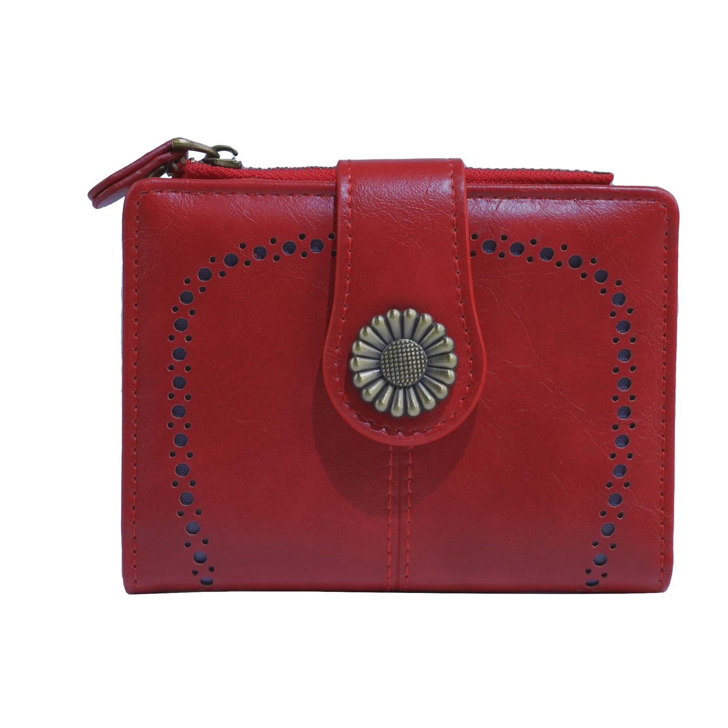 MiMi Wholesale - YX25766-6 Lena Vegan Leather Laser Cut Out Detail Wallet