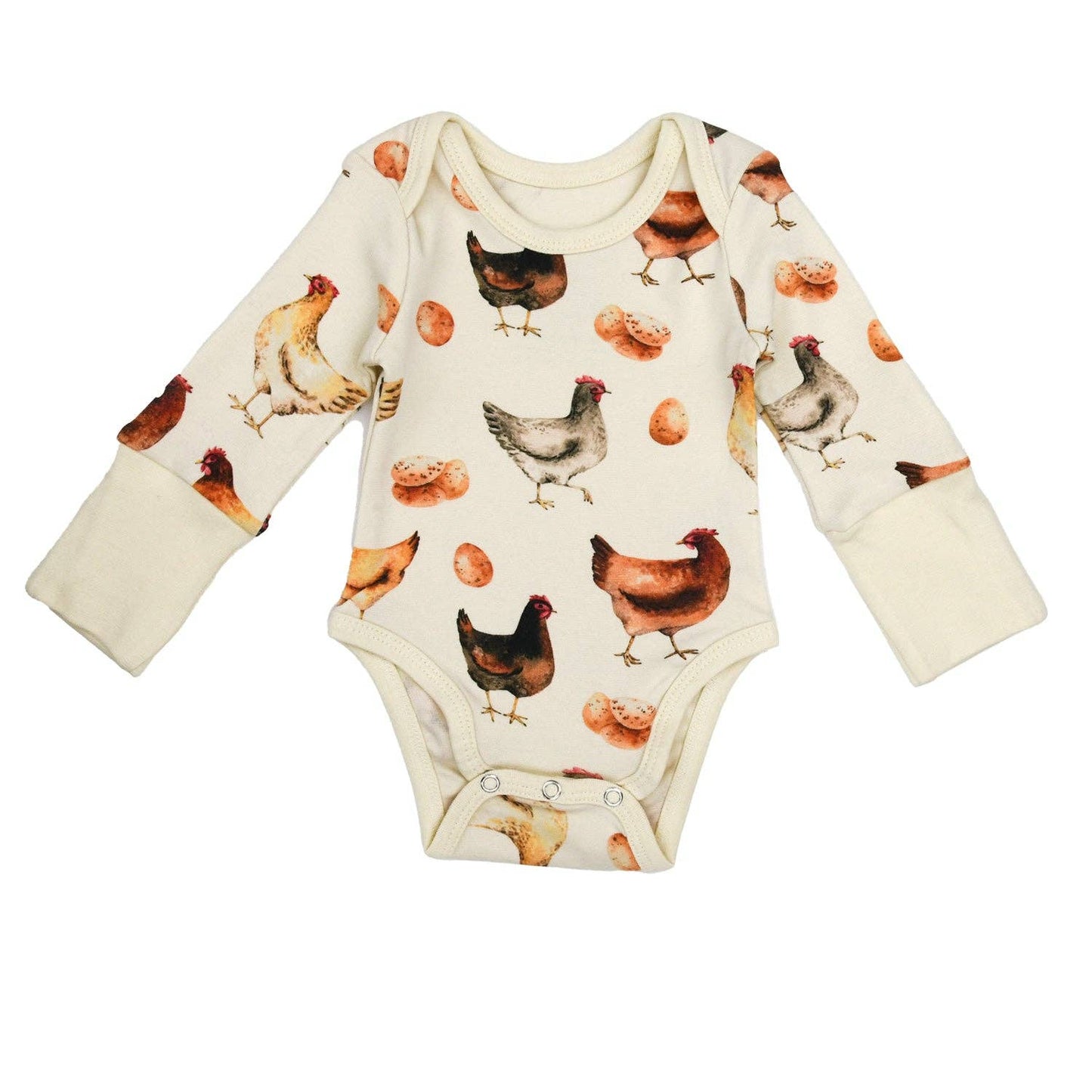 Earthy - Organic Cotton Long Sleeve Baby Bodysuit, Sunny