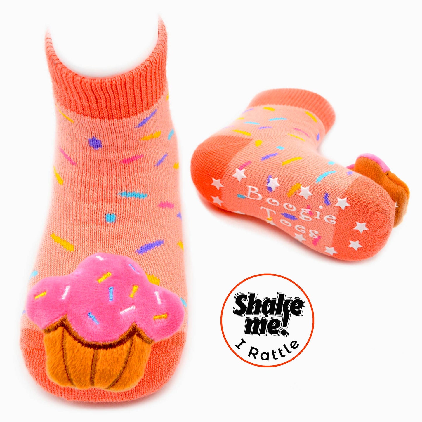 Boogie Toes - Sweet Cupcake Boogie Toes - Baby Rattle Socks
