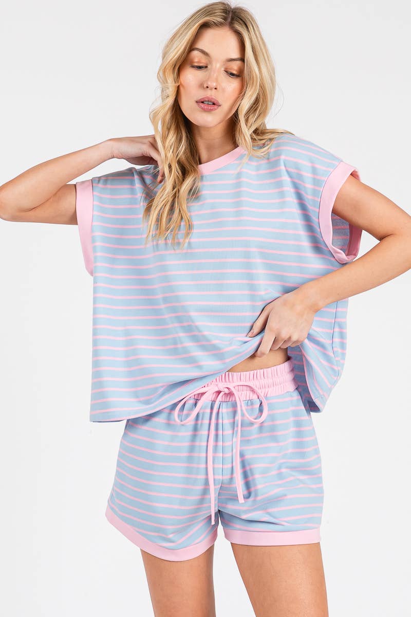 Sewn and Seen - STRIPED TERRY TOP AND SHORT SETS