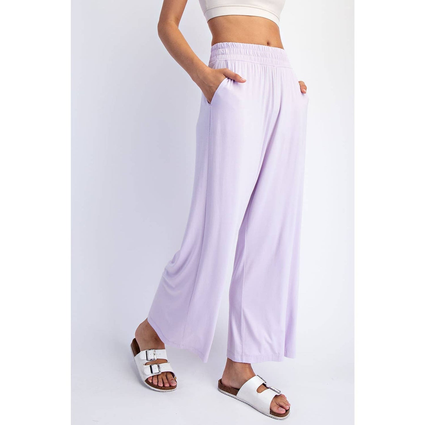Rae Mode - VISCOSE MODAL CROPPED WIDE LEG PANTS