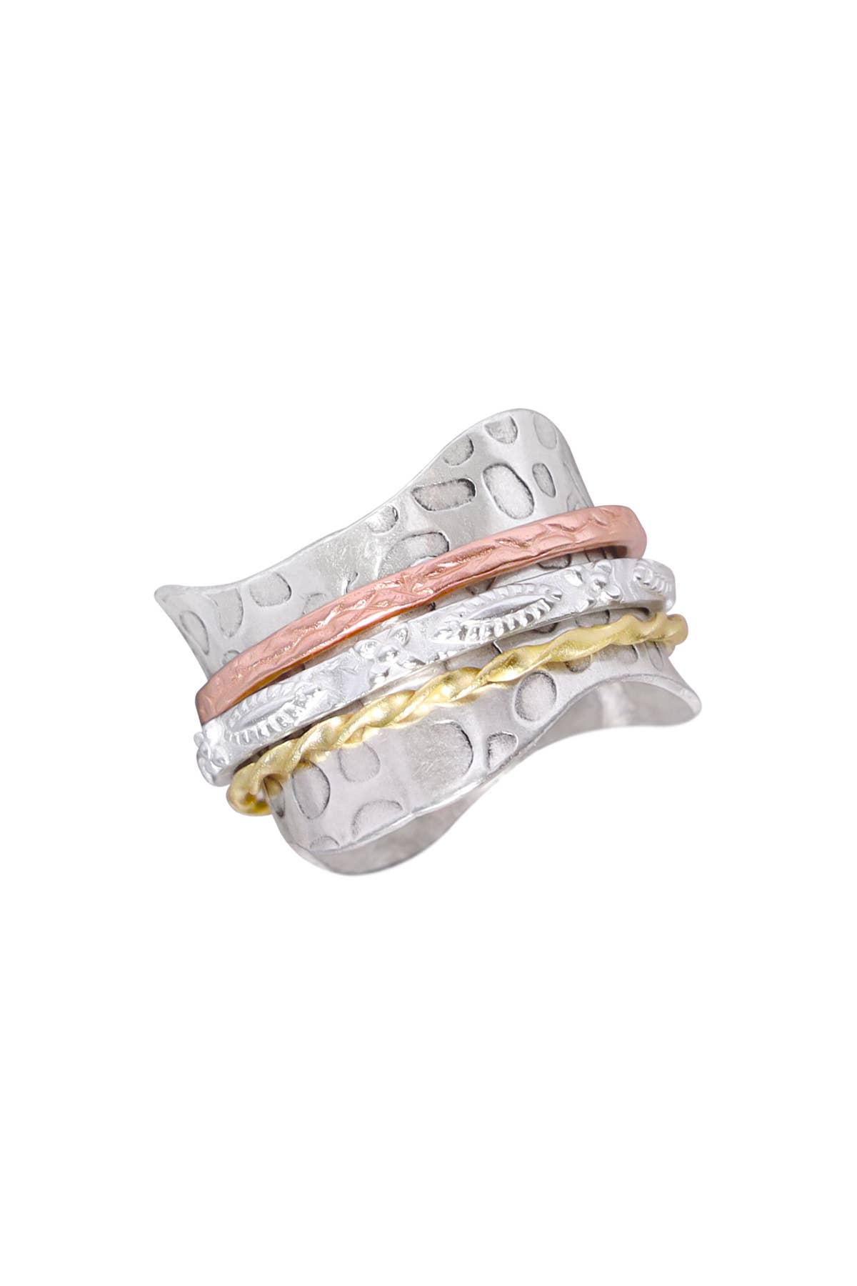 Zoey Simmons - Bali Style Spinner Ring - SP/GP/RG