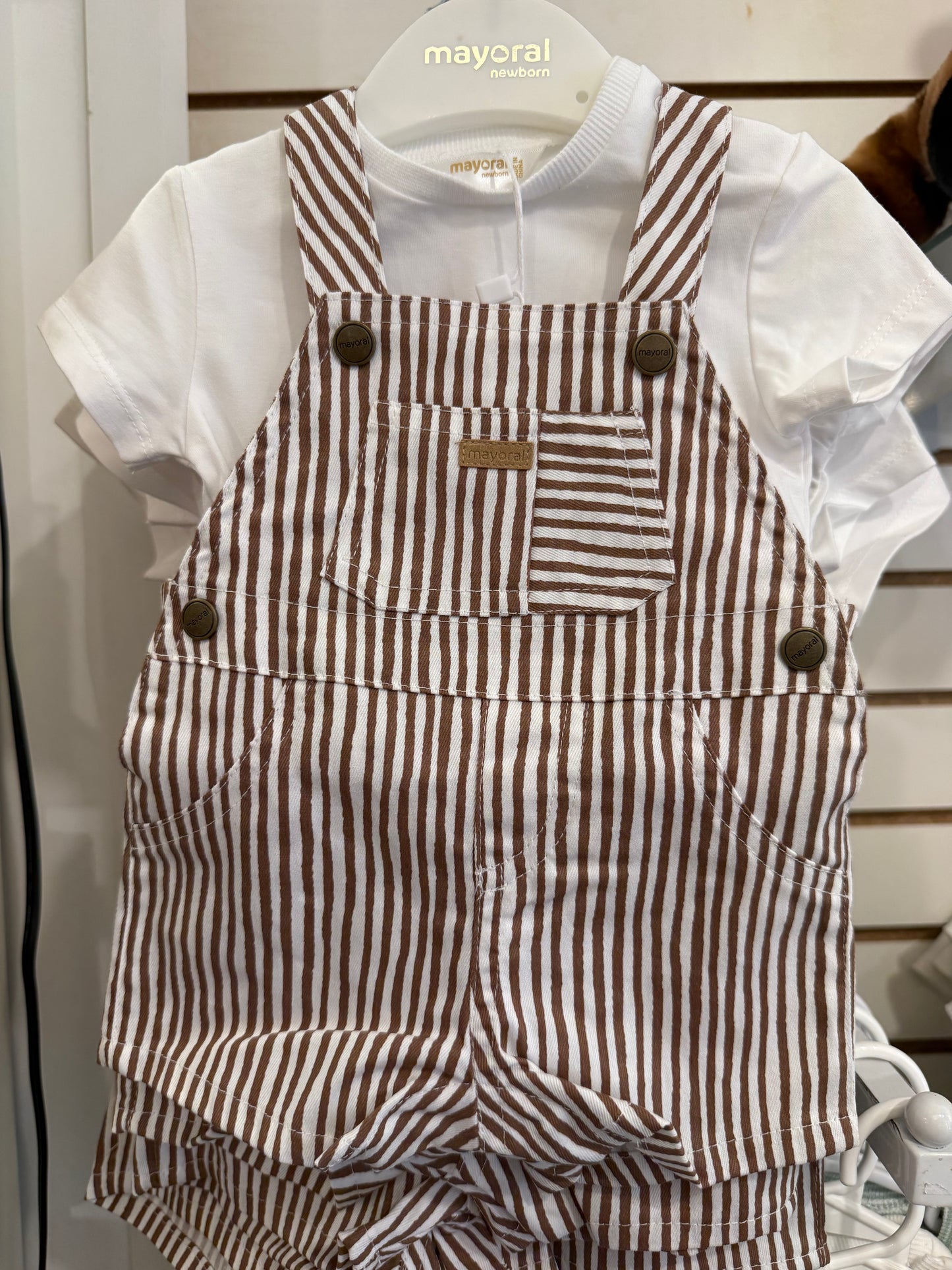 Cocoa Stripe Romper Set