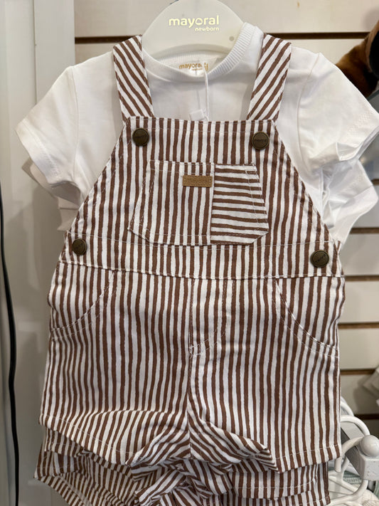 Cocoa Stripe Romper Set