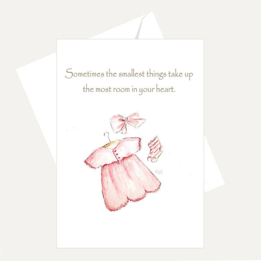 Bellflower Girl - Sometimes the Smallest Things Take Up - Pink Baby Dress Card