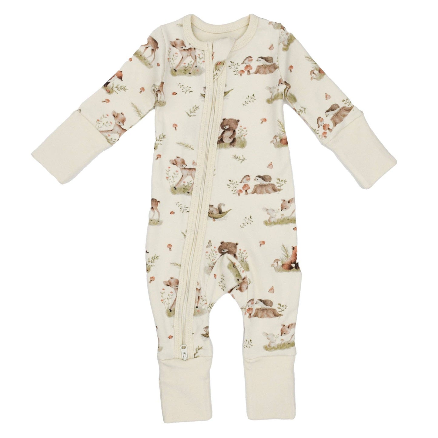 Earthy - Organic Cotton Baby Pajamas 2-Way Zip Front Zipper Sleeper, Linden