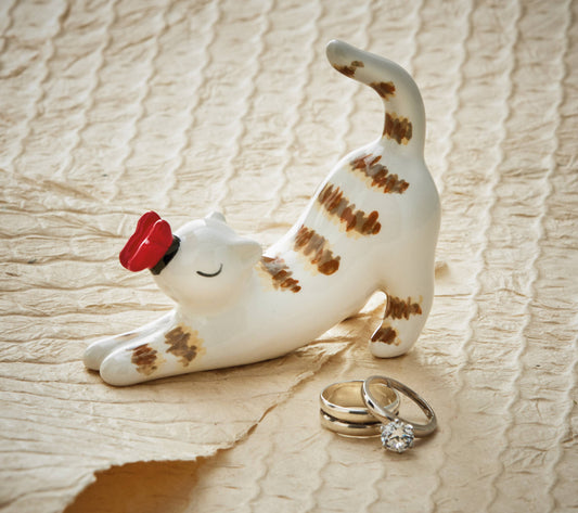 tag - Stretching Cat Ring Holder Multi Earthenware Everyday