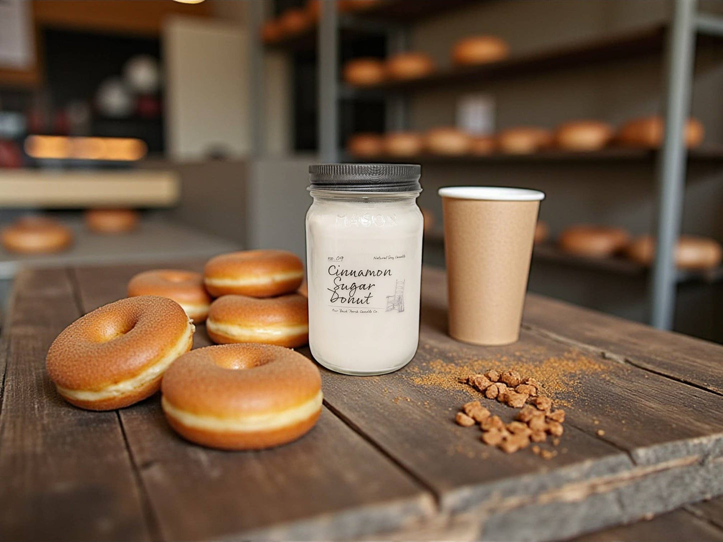 Back Porch Candle Co - Cinnamon Sugar Donut | Soy Candle | Farmhouse