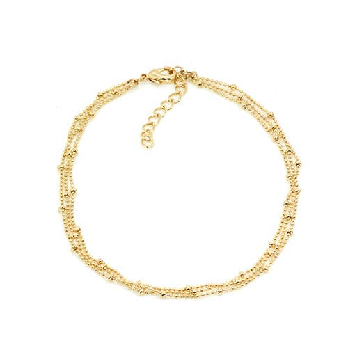 Maya J - Ankle Bracelets - 14K Gold-Plated - Full Display