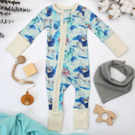 Earthy - Organic Cotton Baby Pjs 2-Way Zipper Sleeper, Dreamer