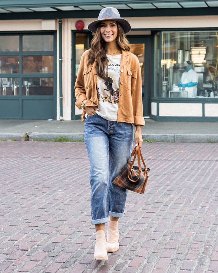 Grace and Lace - Linen Safari Jacket in Chai